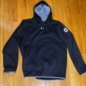 Under Armour Men's Black and Gray Hoodie GATORADE logo on left sleeve